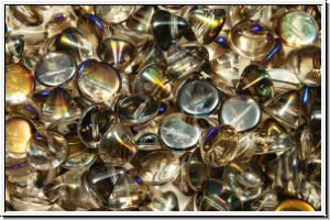 Button�-Beads, 4mm, crystal, trans., half azuro, 50 Stk.