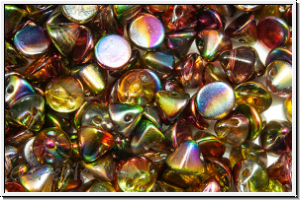 Button�-Beads, 4mm, crystal, trans., magic autumn, 50 Stk.
