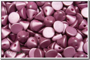 Button�-Beads, 4mm, white, alabaster, magenta met. matte, 50 Stk.