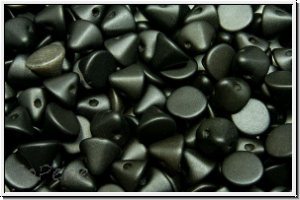 Button�-Beads, 4mm, white, alabaster, black met. matte, 50 Stk.