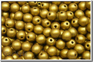 b�hm. Glasperle, rund, 4mm, brass, met., satin, 50 Stk.