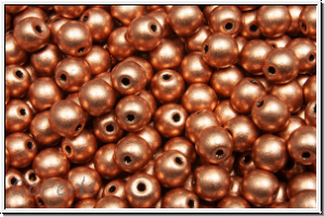 b�hm. Glasperle, rund, 4mm, copper, met., satin, 50 Stk.