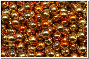 b�hm. Glasperle, rund, 4mm, crystal, trans., california gold rush, 50 Stk.