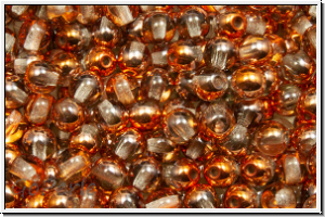 b�hm. Glasperle, rund, 4mm, crystal, trans., half sunset, 50 Stk.