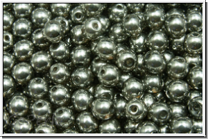 b�hm. Glasperle, rund, 4mm, crystal, trans., full chrome, 50 Stk.