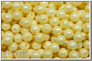 b�hm. Glasperle, rund, 4mm, white, op., cream luster, 50 Stk.