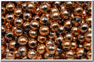 b�hm. Glasperle, rund, 4mm, black, op., full capri gold, 50 Stk.