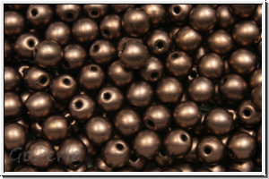 b�hm. Glasperle, rund, 4mm, black, op., vega luster, matte, 50 Stk.