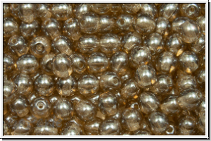 b�hm. Glasperle, rund, 4mm, topaz, lt. smoke, trans., luster, 50 Stk.