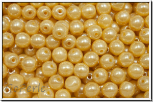 b�hm. Glasperle, rund, 4mm, cream, op., luster, 50 Stk.