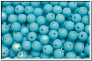 b�hm. Glasperle, rund, 4mm, baby blue, op., matte, AB, 50 Stk.