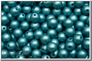 b�hm. Glasperle, rund, 4mm, white, alabaster, arctic blue met. matte, 50 Stk.
