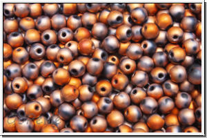 b�hm. Glasperle, rund, 3mm, black, op., full sunset, matte, 50 Stk.