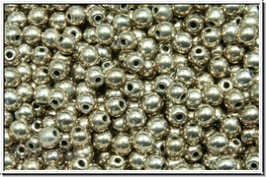 b�hm. Glasperle, rund, 3mm, black, op., full argentic, 50 Stk.