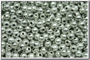 b�hm. Glasperle, rund, 3mm, black, op., full silver, 50 Stk.