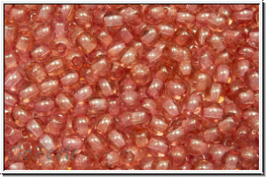 b�hm. Glasperle, rund, 3mm, crystal, trans., rose gold luster, 50 Stk.