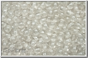 b�hm. Glasperle, rund, 3mm, crystal, trans., luster, 50 Stk.