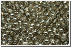 b�hm. Glasperle, rund, 3mm, crystal, trans., half chrome, 50 Stk.