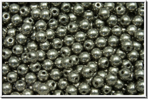 b�hm. Glasperle, rund, 3mm, crystal, trans., full chrome, 50 Stk.