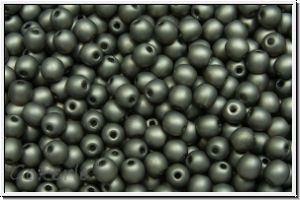 b�hm. Glasperle, rund, 3mm, crystal, trans., full chrome, matte, 50 Stk.