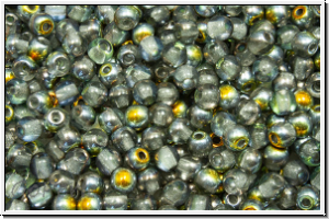b�hm. Glasperle, rund, 3mm, crystal, trans., half marea, 50 Stk.