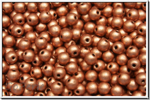 b�hm. Glasperle, rund, 3mm, copper, met., satin, 50 Stk.