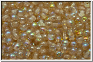 b�hm. Glasperle, rund, 3mm, crystal, trans., lemon AB, 50 Stk.