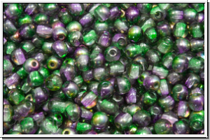 b�hm. Glasperle, rund, 3mm, crystal, trans., magic orchid, 50 Stk.