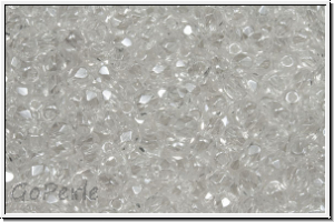 B�hm. Glasschliffperle, PRECIOSA, feuerpol., 3mm, crystal, trans., white iris. sfinx, 50 Stk.