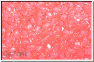 B�hm. Glasschliffperle, PRECIOSA, feuerpol., 3mm, crystal, trans., watermelone (dyed), 50 Stk.