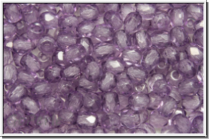 B�hm. Glasschliffperle, PRECIOSA, feuerpol., 3mm, crystal, trans., eggplant (dyed), 50 Stk.