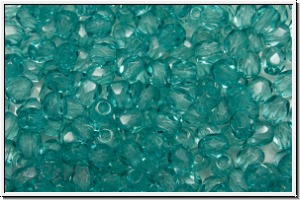 B�hm. Glasschliffperle, PRECIOSA, feuerpol., 3mm, crystal, trans., ice (dyed), 50 Stk.