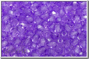 B�hm. Glasschliffperle, PRECIOSA, feuerpol., 3mm, crystal, trans., lavender (dyed), 50 Stk.