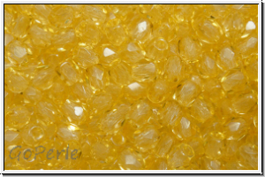 B�hm. Glasschliffperle, PRECIOSA, feuerpol., 3mm, crystal, trans., sunflower (dyed), 50 Stk.
