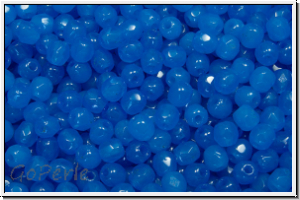 B�hm. Glasschliffperle, feuerpol., 3mm, capri blue, alabaster, 50 Stk.