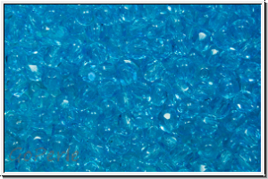 B�hm. Glasschliffperle, feuerpol., 3mm, aqua, med., trans., 50 Stk.