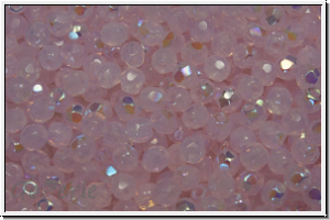 B�hm. Glasschliffperle, feuerpol., 3mm, pink, opal, AB, 50 Stk.