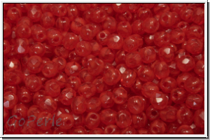 B�hm. Glasschliffperle, feuerpol., 3mm, orange, dk., opal, 50 Stk.