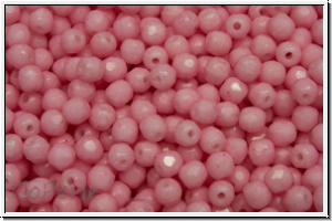 B�hm. Glasschliffperle, feuerpol., 3mm, white, op., pink, 50 Stk.
