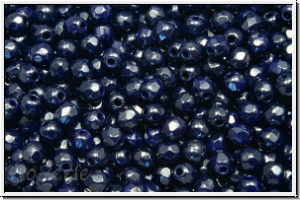 B�hm. Glasschliffperle, feuerpol., 3mm, blue, night, op., 50 Stk.