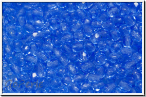 B�hm. Glasschliffperle, feuerpol., 3mm, sapphire, dk., trans., 50 Stk.