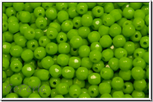 B�hm. Glasschliffperle, feuerpol., 3mm, lime, lt., op., 50 Stk.