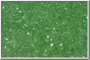 B�hm. Glasschliffperle, feuerpol., 3mm, mint, lt., trans., 50 Stk.