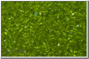 B�hm. Glasschliffperle, feuerpol., 3mm, olivine, trans., 50 Stk.