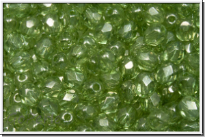 B�hm. Glasschliffperle, feuerpol., 4mm, crystal, trans., seafoam luster, 50 Stk.