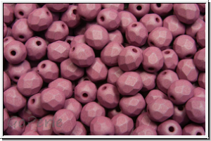 B�hm. Glasschliffperle, feuerpol., 4mm, white, alabaster, cyclamen pastel, matte, 50 Stk.