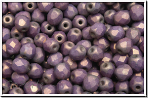 B�hm. Glasschliffperle, feuerpol., 4mm, white, op., vega luster, matte, 50 Stk.