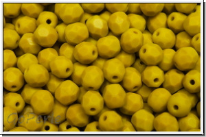 B�hm. Glasschliffperle, feuerpol., 4mm, goldenrod, op., matte, 50 Stk.