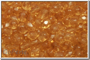 B�hm. Glasschliffperle, feuerpol., 4mm, topaz, trans., 50 Stk.
