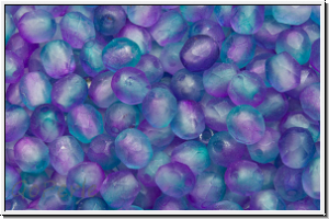 B�hm. Glasschliffperle, feuerpol., 4mm, crystal, trans., pink/blue dual coated, matte, 50 Stk.
